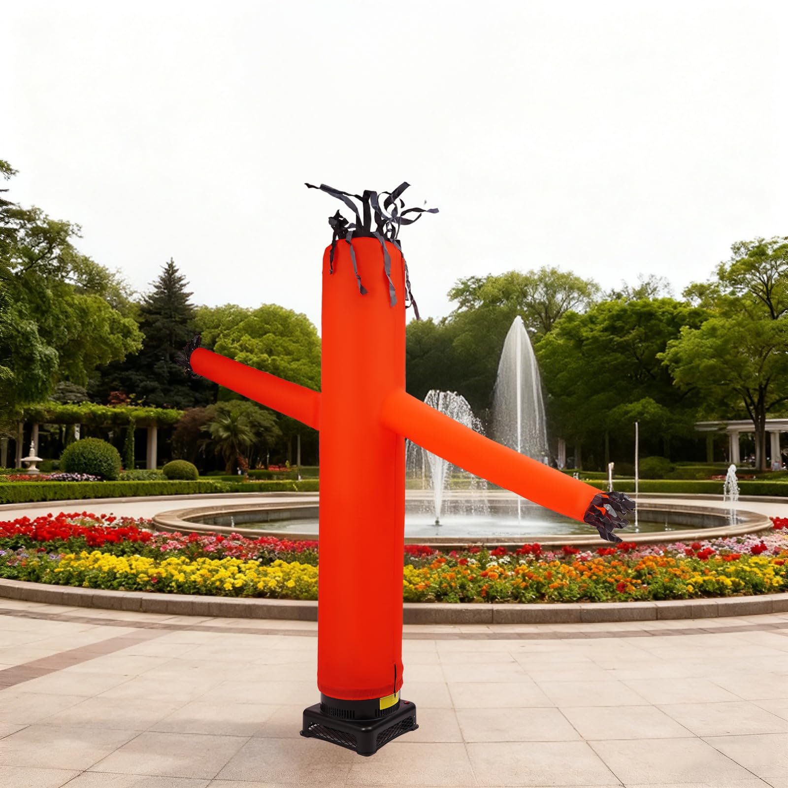 Ballatore gonfiabile da 2,4 m con ventilatore da 550 W, Waving Tube Man per pubblicità, eventi, negozi e festival, modello Sky Dancer resistente alle intemperie, rosso e nero, elettrico