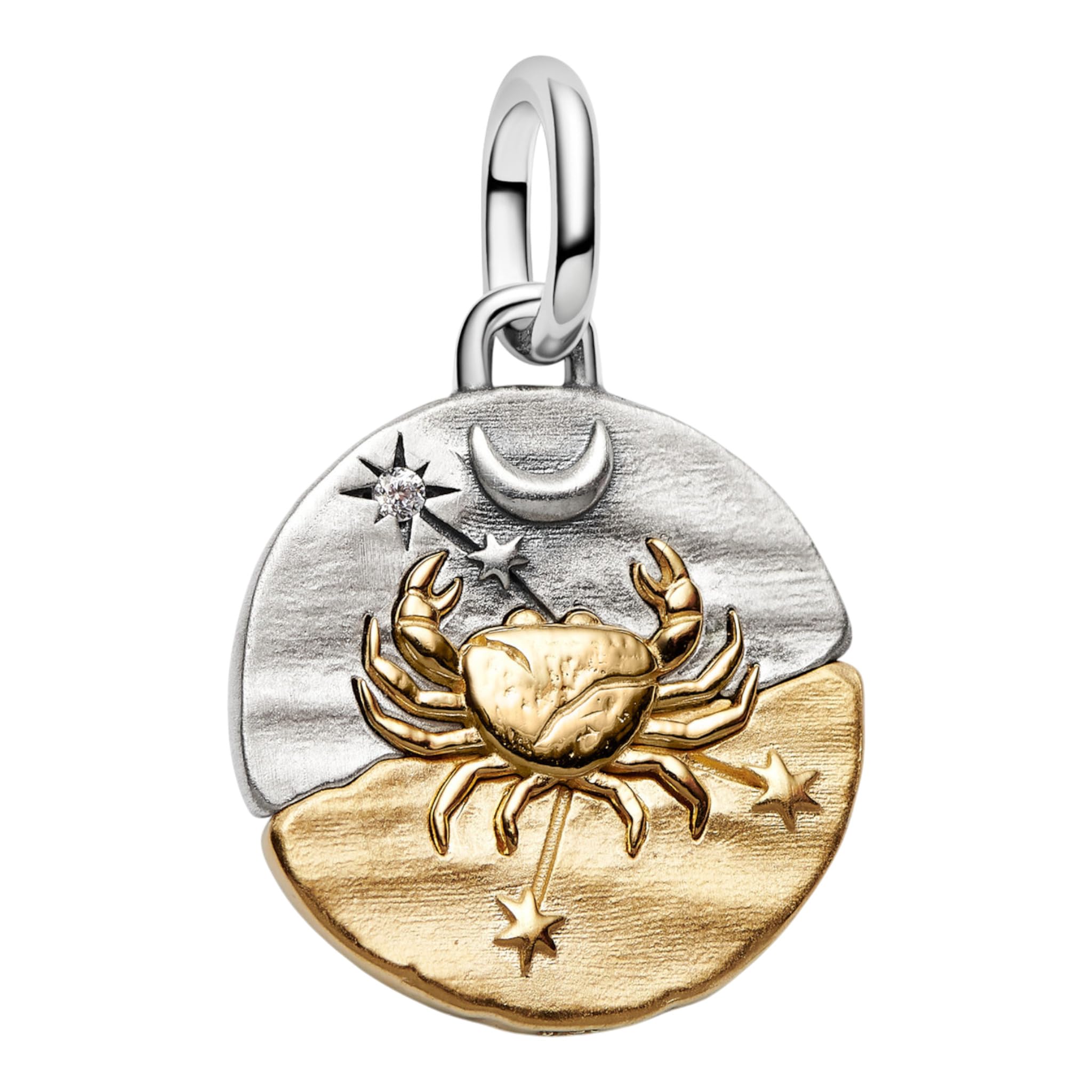 PANDORA Medaillon-Charm Anhänger Zweifarbig Sternzeichen Krebs 764984C01