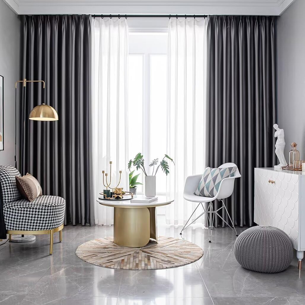 Generic 遮光カーテン 2枚セット 幅150cm 丈200cm 無地 厚地 &ndash; 1級遮光99.99％ UVカット 断熱保温 防