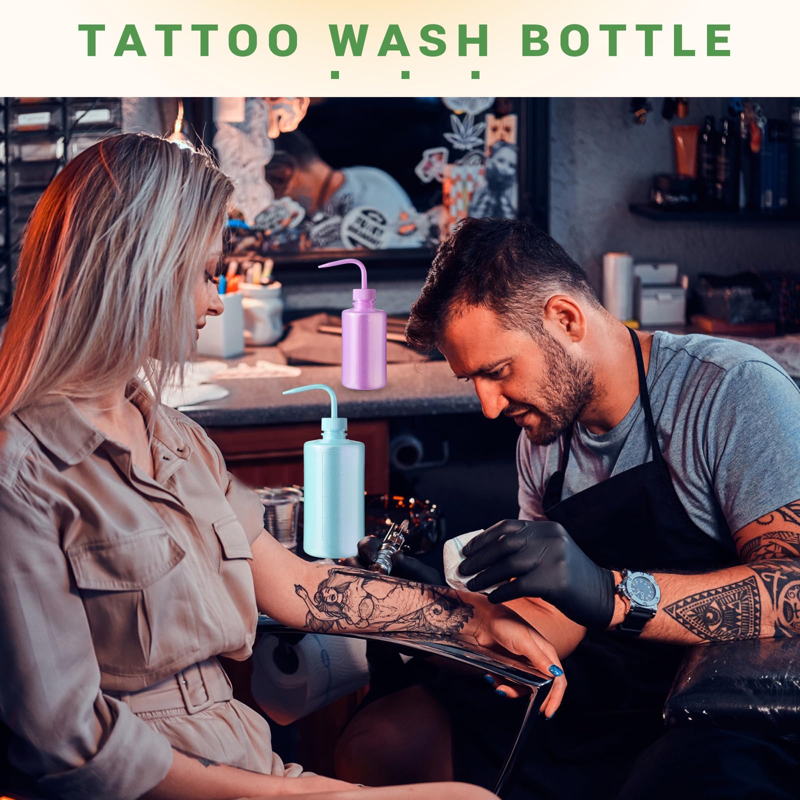 250x Einweg-Waschflaschenbeutel – Blau, Hygienisch, Kontaminationssicher, 27 X 14,7 Cm, Für Tattoo & Professionelle Einsätze