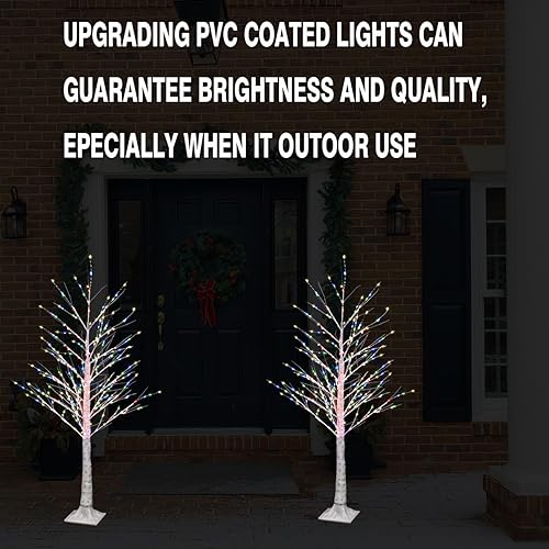 Miniatura 4 de Paquete de 240 luces LED de abedul de Navidad de 4 pies con luces parpadeantes, función parpadeante o constante para seleccionados, abedul con luces