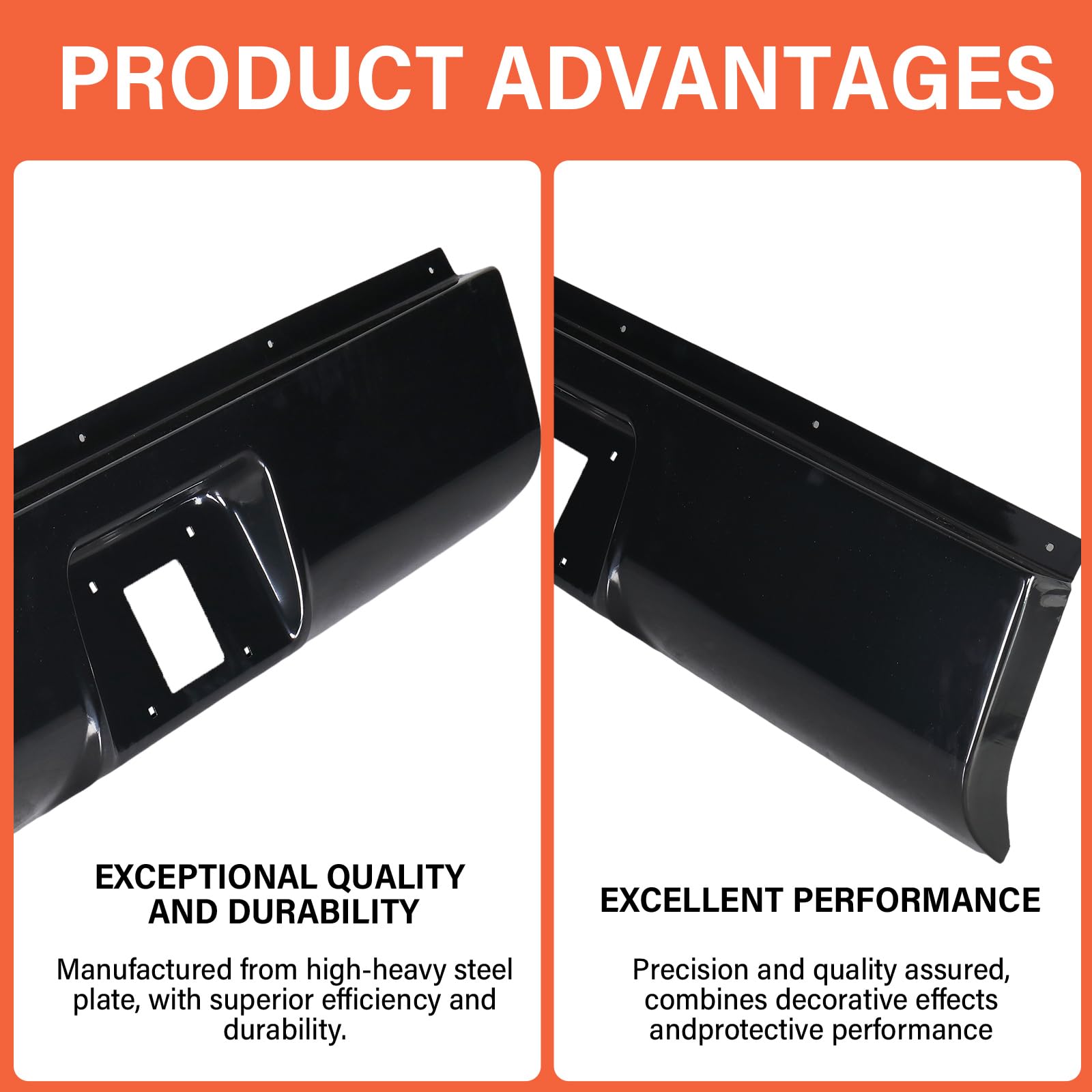 AutoForever Rear Roll Pan Compatible With 1999-2006 Chevy Silverado GMC Sierra 1500 2500 3500 w/License Plate Light