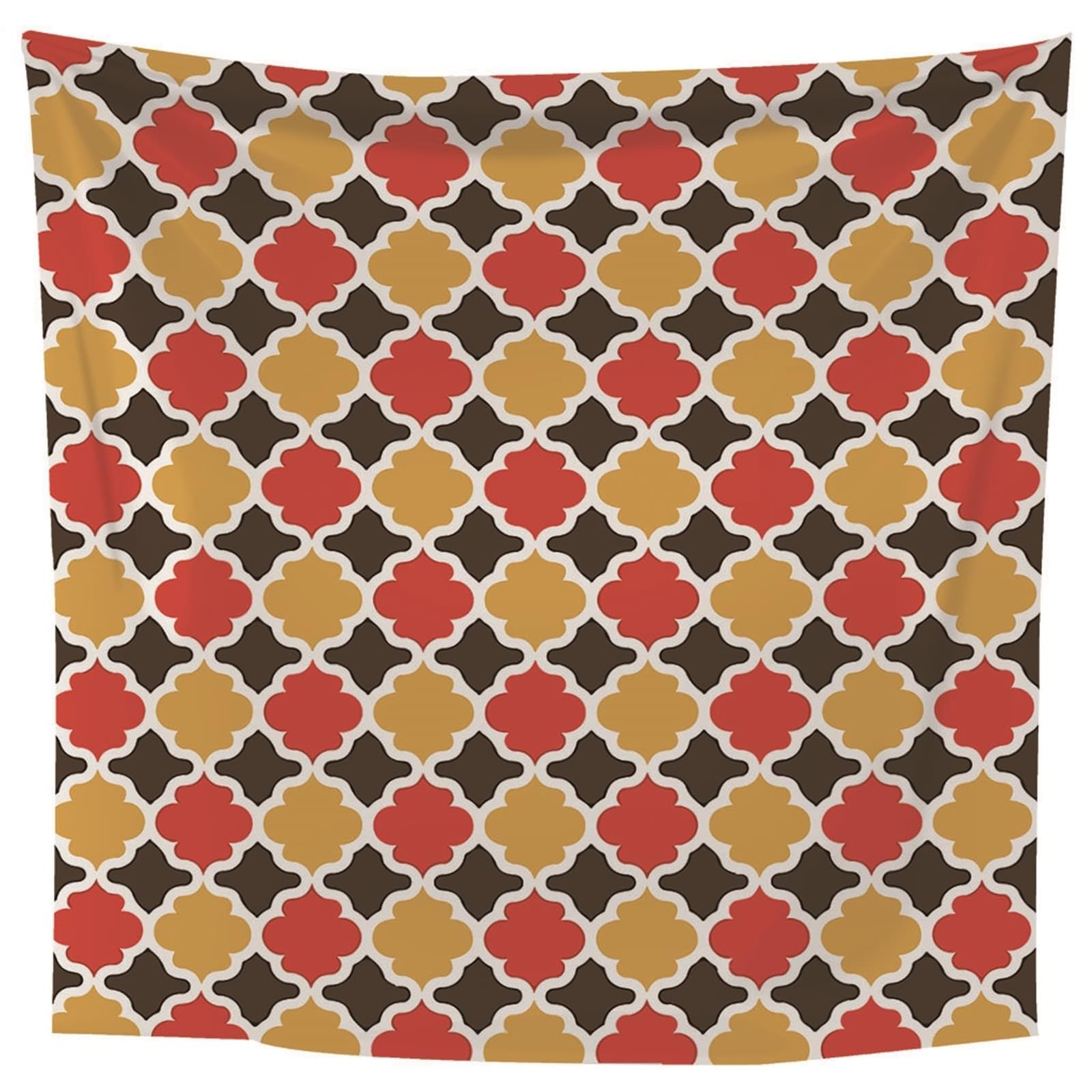 Lieson Wandteppiche Geometrisch Vintage Muster, Tapisserie Wandbehang Rot Orange Wandteppich für Wohnzimmer Tagesdecke Zimmer Schlafzimmer, 350x256CM