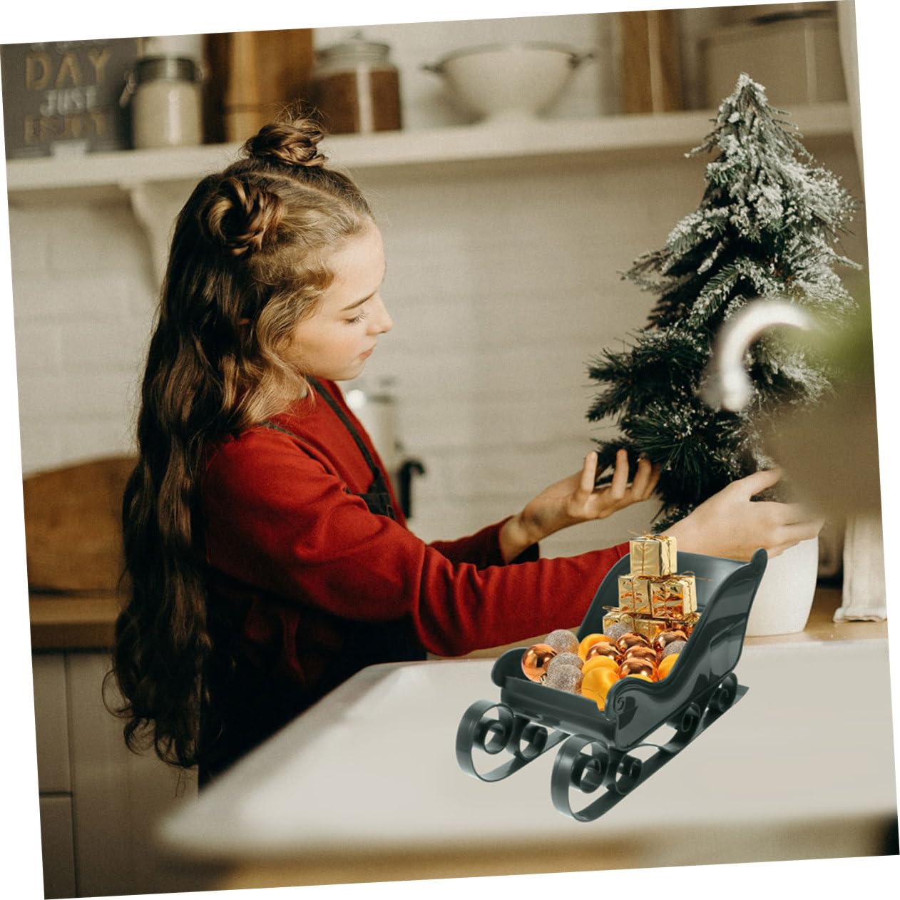 Zerodeko 3 Sätze Weihnachten Schlitten Fahren Schneemann- Winterdeko Pappschlitten Schlittenverzierung -weihnachtsschmuck Mini-weihnachtsschlitten Green 2 Stücke * 3