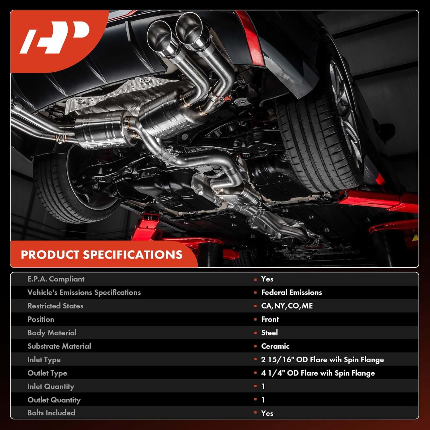 A-Premium Front Catalytic Converter Direct-Fit Compatible with Ford Transit-150/Transit-250 2015 2016 2017 2018 2019, Transit-350/Transit-350 HD 2015-2019, 3.7L, EPA Compliant