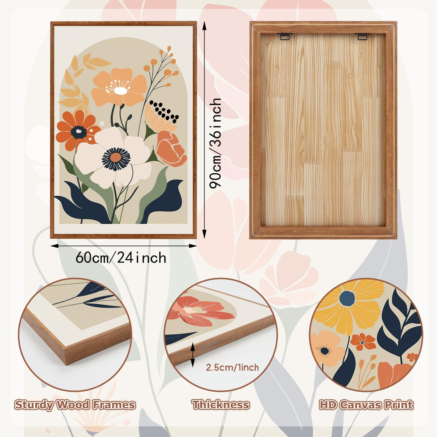 Similar))))))KAIRNE Boho Canvas Wall Art,Abstract Decor,Modern Minimalist Prints Set of 3(24”X36”),Wall Art Paintings,Bohemian Mid Century Artwork for Living Room Bedroom Office Decor,Framed (large)Art 24\\\\\\\\\\\\\\\"L x 36\\\\\\\\\\\\\\\"W