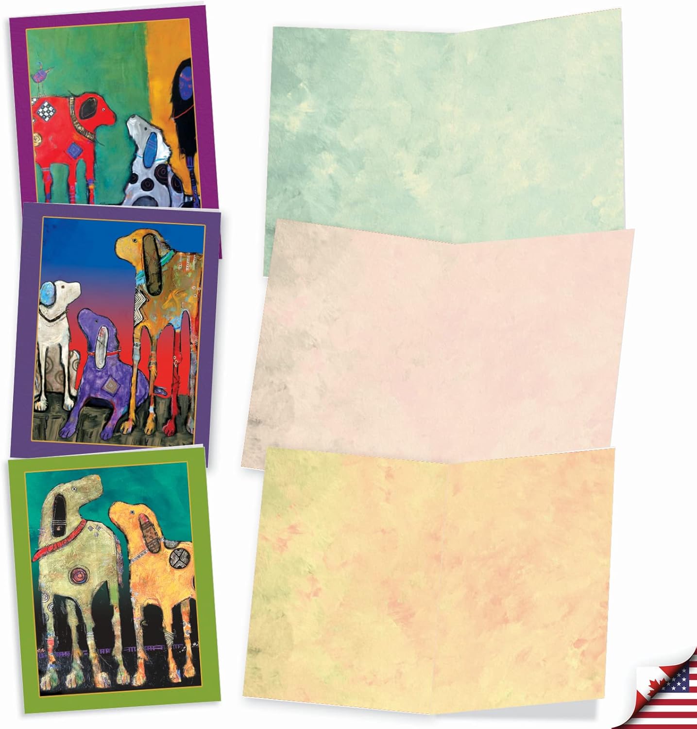 The Best Card Company - 10 Blank Dog Greeting Cards for All Occasions (4 x 5.12 Inch) - Painted Pups M3320 - Image 3