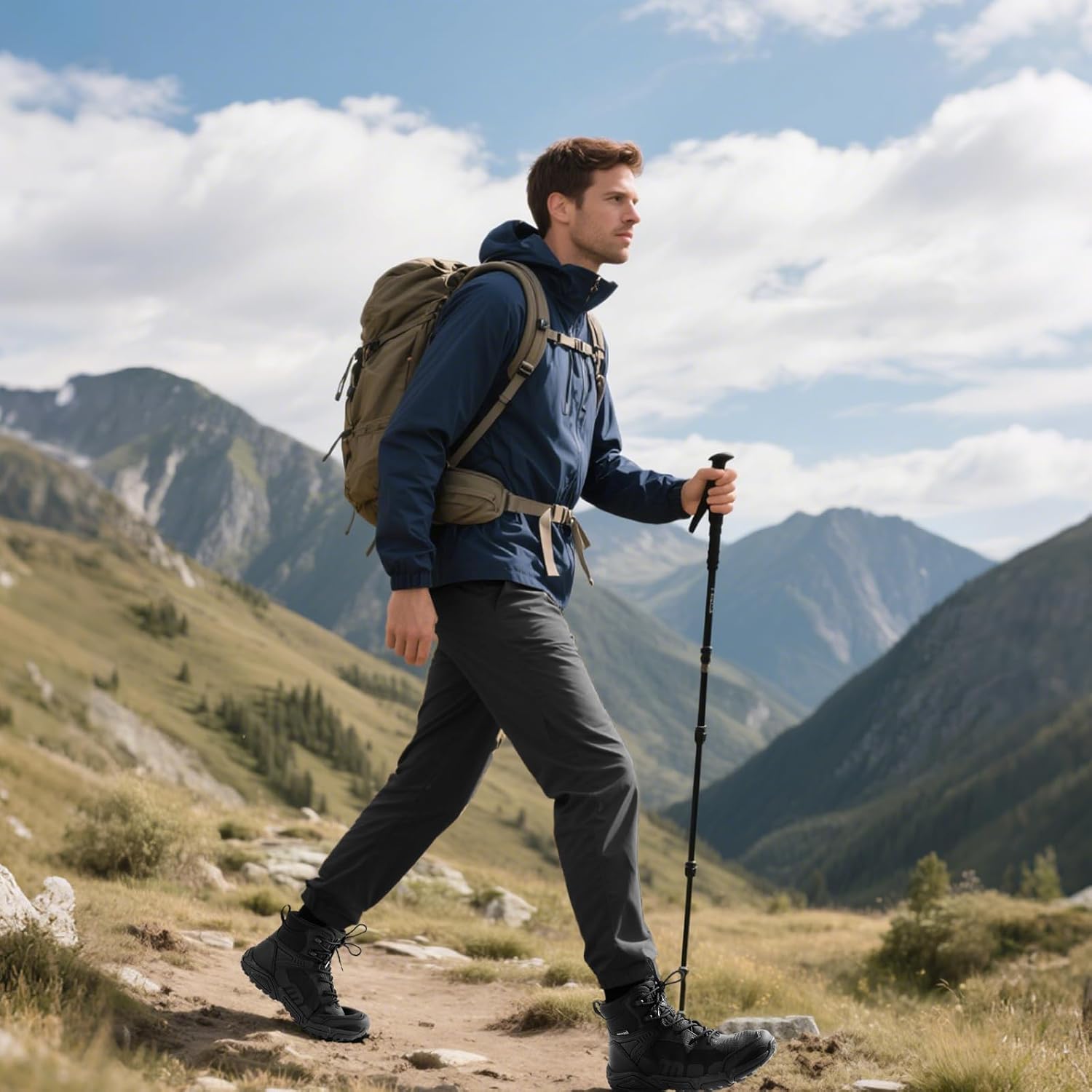 FREE SOLDIER Men's Waterproof Tactical Work Boots Lightweight Comfortable Combat Hiking Boots - Image 3