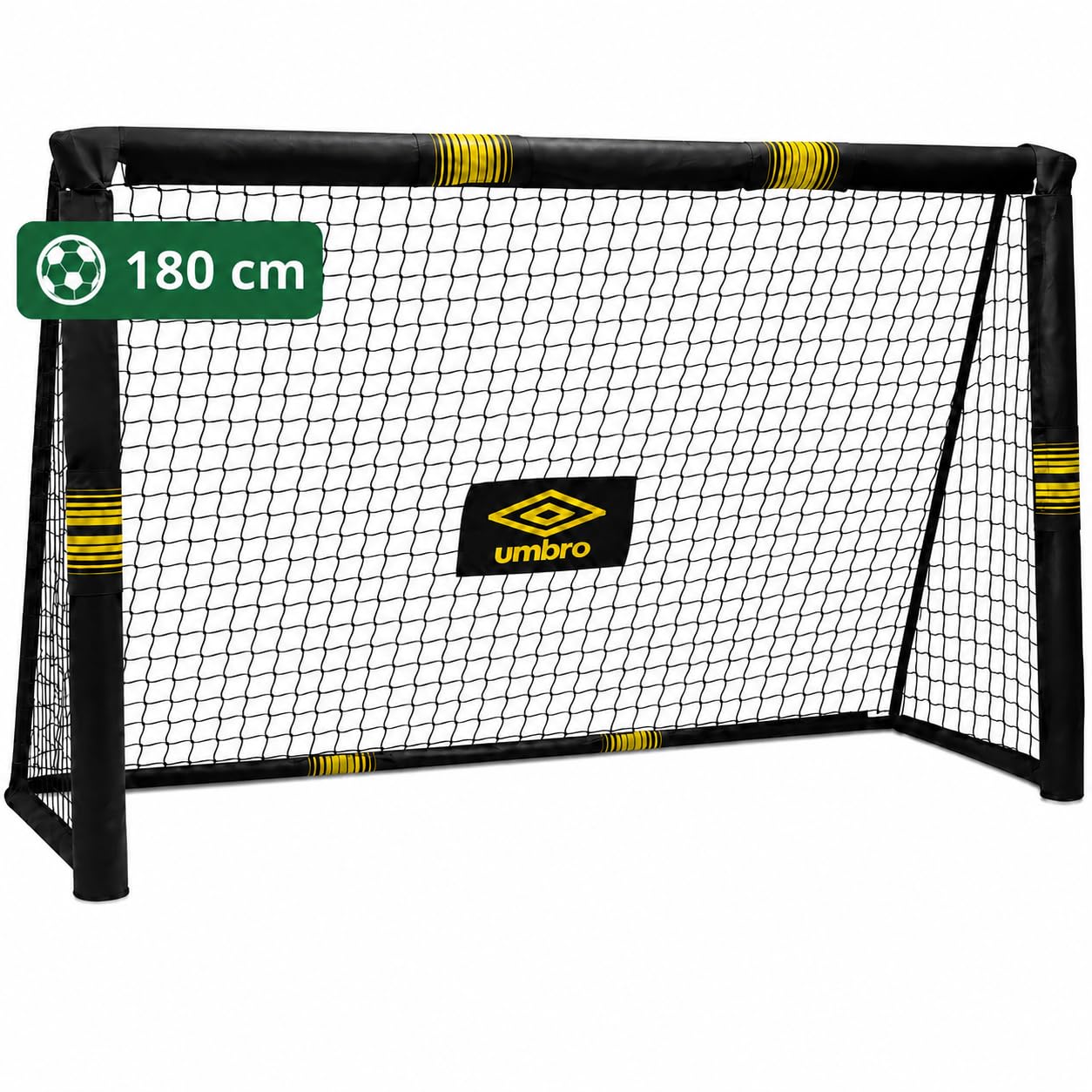 Umbro Fußballtor - Fussballtor Groß - Fußball Tor - Fussballtore für Garten Kinder und Erwachsene - Fussball Trainingszubehör für Innen und Außen - Metall - Schwarz/Gelb