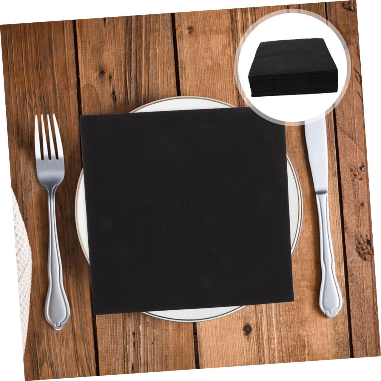 Black Disposable Dinner Party Napkins, Thick 2-ply Paper Napkins, 50pcs Pack X2 for Weddings, Events, and Restaurant Use