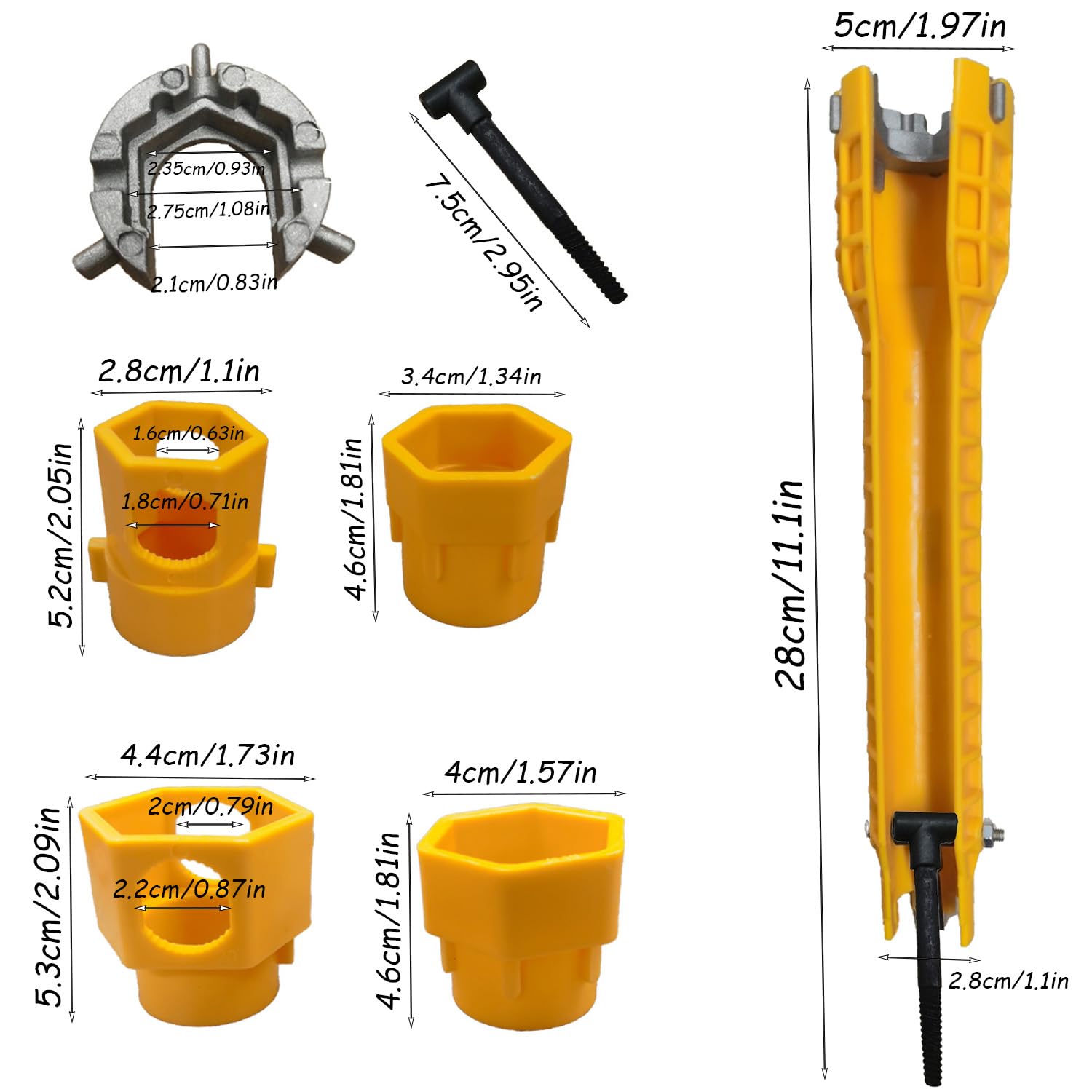 SZZETK 14 in 1 Tap Key, Tap Key, Multifunctional Tap Key, Tap Key for Sink Toilet Bowl Sink Kitchen Sanitary - Image 2
