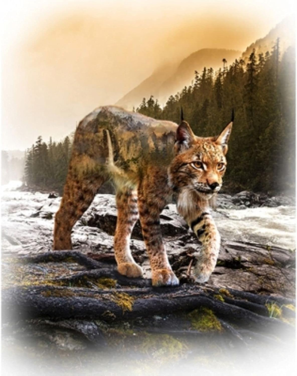 Hoffman Call of The Wild T4909 154 Teak Bobcat Panel