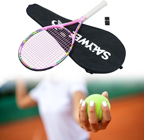 Miniatura 3 de Raqueta de tenis Equipo de raqueta de tenis para principiantes de fibra de carbono con bolsa de práctica para parque juego de verano playa patio