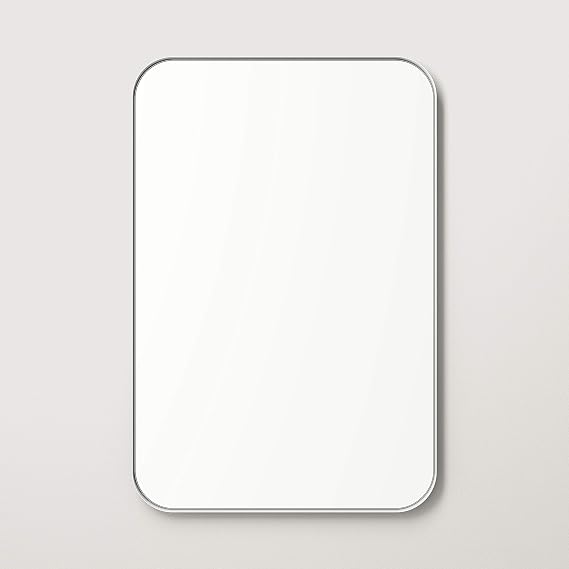 Better Bevel Wall Mirror | Bathroom Vanity Mirror | Silver Metal Frame | 20 x 30 Rectangle