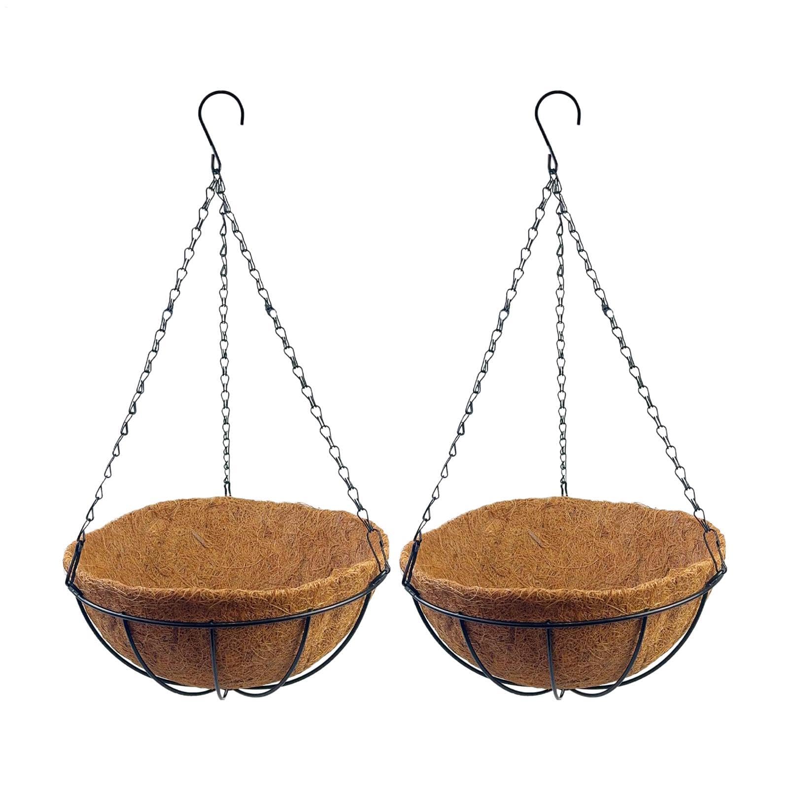 Pots de fleurs en fibre de coco de 30 cm avec chaîne pour aménager une véranda lumineuse