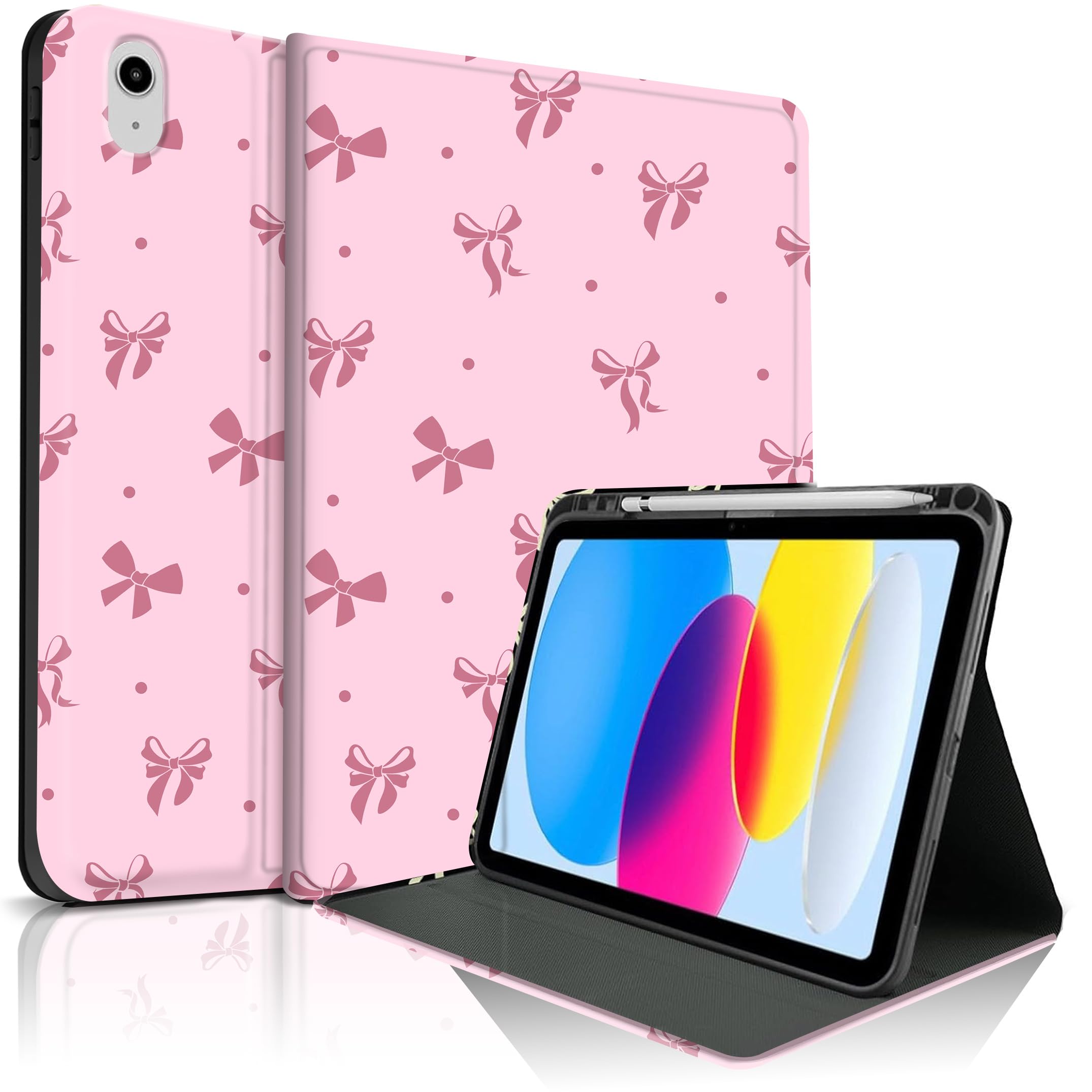 Étui iPad 11 anti-choc avec porte-crayon antidérapant rose - 8