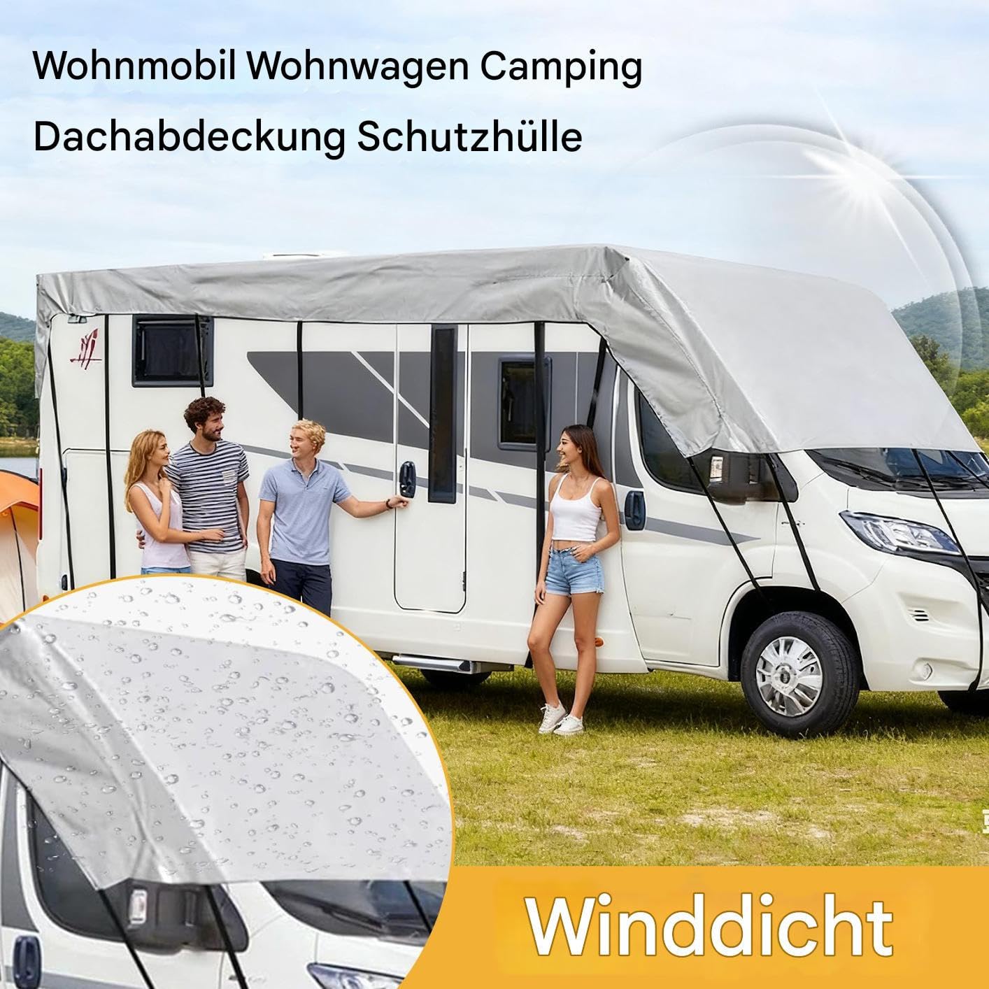 - Cubiertas: lona resistente a los rayos UV, toldo resistente al viento, cubierta duradera y resistente al sol | Camping al aire libre, excursiones por el desierto, campings de invierno, coche, camión