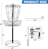 Vista 2 de GSE Games & Sports Expert PRO - Objetivo de golf de disco portátil, 12/24 cadenas, cestas de meta de práctica de metal