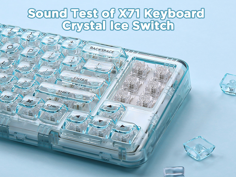 は*\"様 Yunzii X71 メカニカルキーボード Keyboard クリア YUNZII X71 Transparent Mechanical Keyboard with Clear Keycaps, BT5