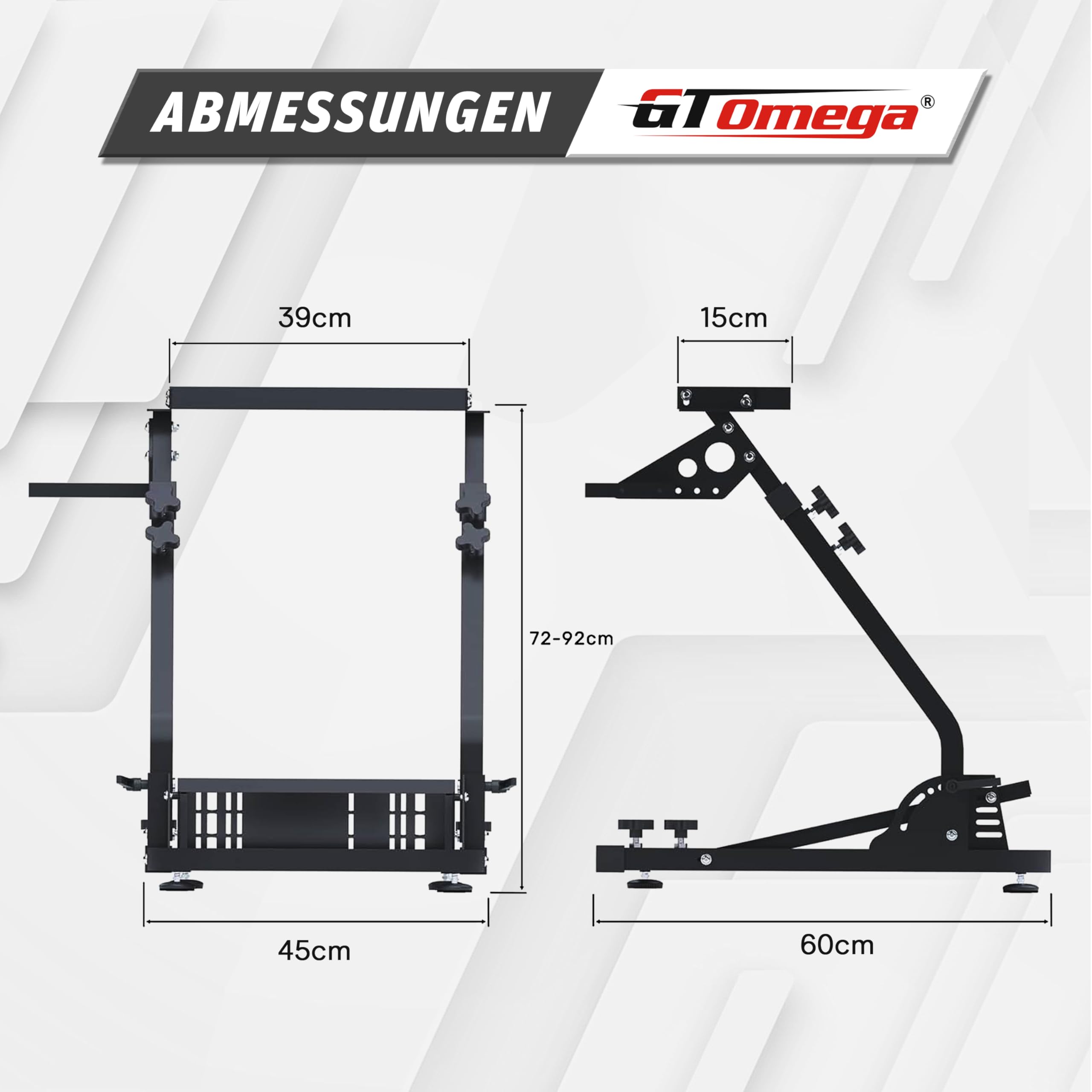 GT OMEGA Lenkradständer für Logitech G29 G923 G920 Thrustmaster T500 RS Force Feedback Gaming Lenkrad & TH8A Schalthebelhalterung V1 - Fanatec Clubsport PS4 Xbox PC - Neigungsverstellbares Gestell