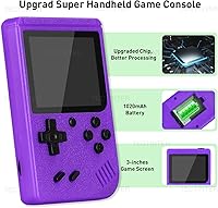 Vista 4 de Consola de juegos de mano retro, consolas portátiles de videojuegos retro 500 juegos clásicos FC, batería recargable de pantalla de 3.0 pulgadas