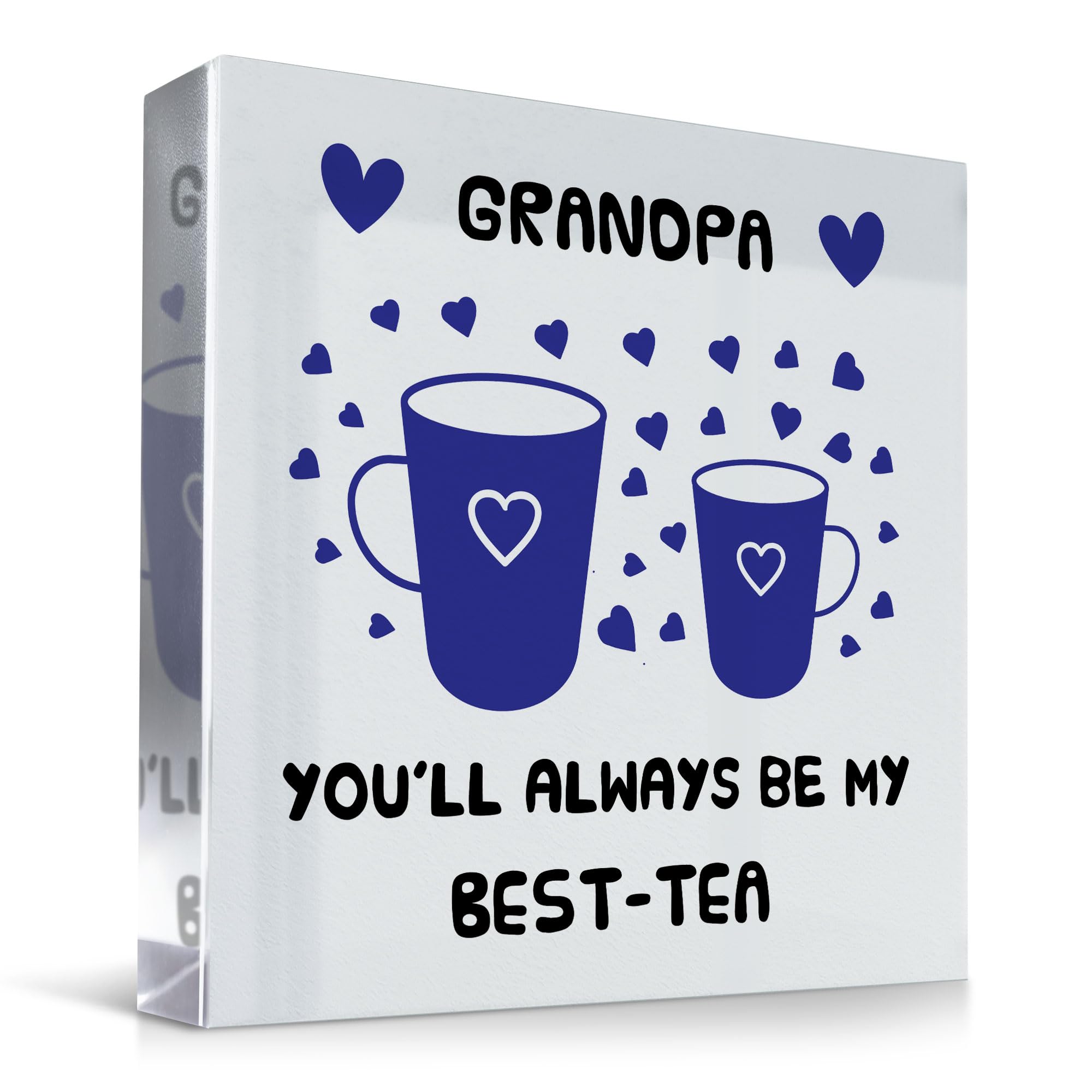 Red Ocean Grandpa Gifts From Grandchildren - Acrylic Freestanding Block - Grandparent Gifts For Birthday Father's Day Christmas - Birthday Gifts For Him - Funny Grandpa Gifts - Fathers Day