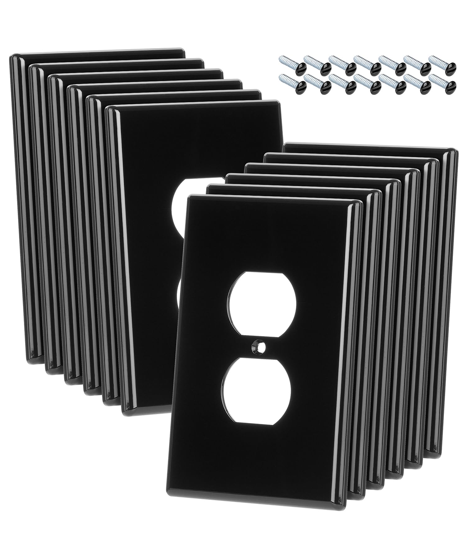 Plaque murale duplex Bates pour cacher les défauts du mur avec ce couvercle jumbo noir