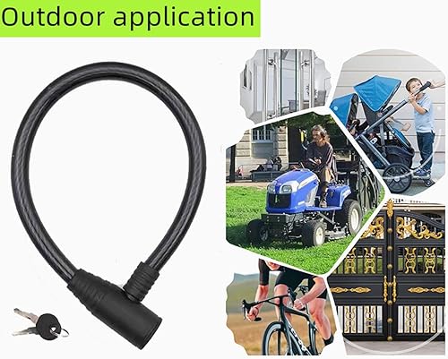 Miniatura 4 de Cerradura de nevera con llaves, gabinete y cerradura a prueba de niños, bloqueo de cable de bicicleta para armarios, cajones, nevera, bicicleta,