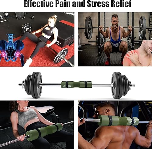 Miniatura 4 de Squat Pad Set - Foam Barbell Pad for Squats Cushion, Lunges & Bar Padding for Hip Thrusts - Standard Olympic Weight Bar Pad - With Ankle Straps,