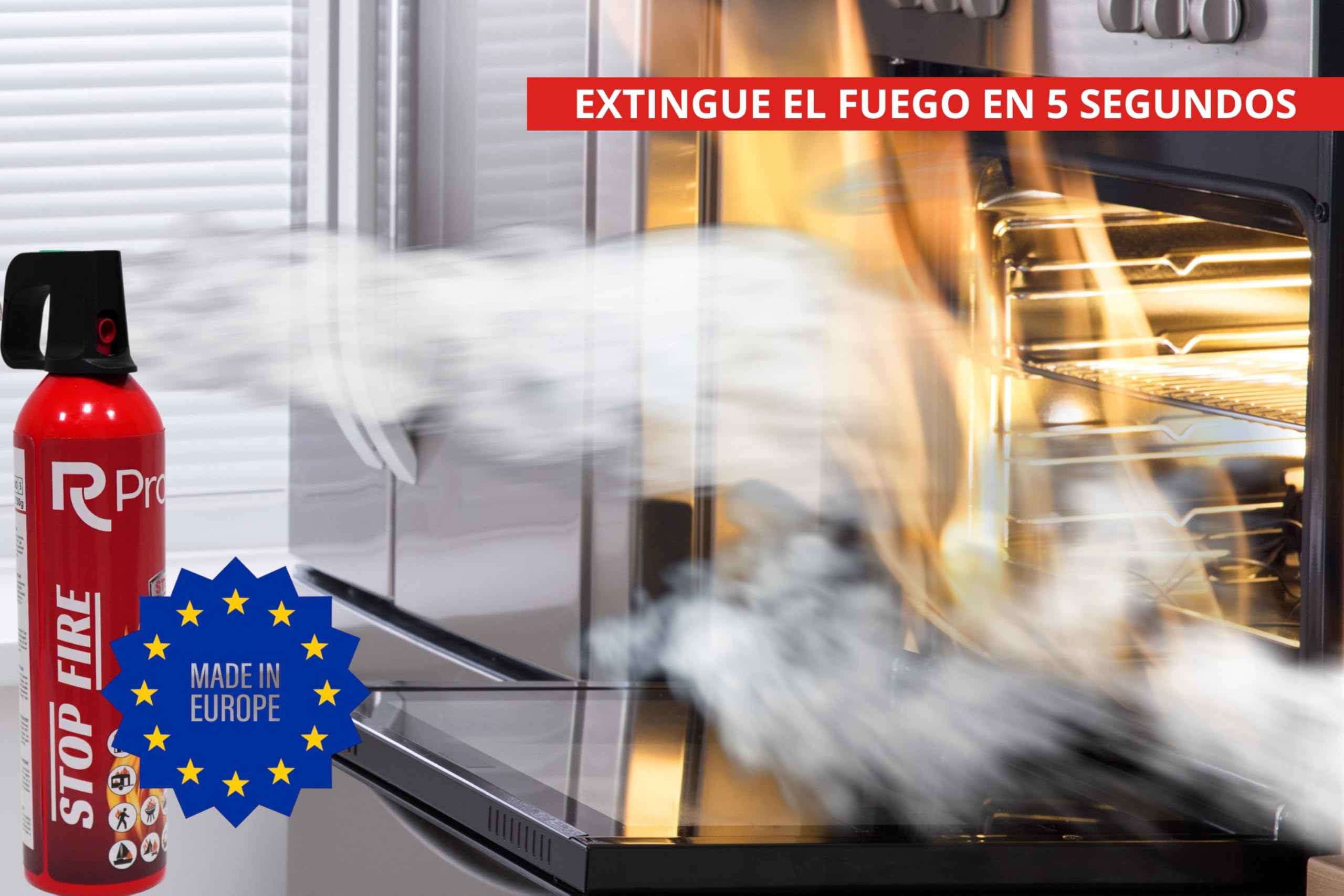 Stop Fire Extincteur d'incendie en spray multi-usages Rouge 750 mm