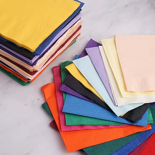 Miniatura 24 de Efavormart 50 Pack Servilletas de papel para fiestas de 2 capas, suaves, blancas con borde dorado de papel de fiesta, servilletas para cenas