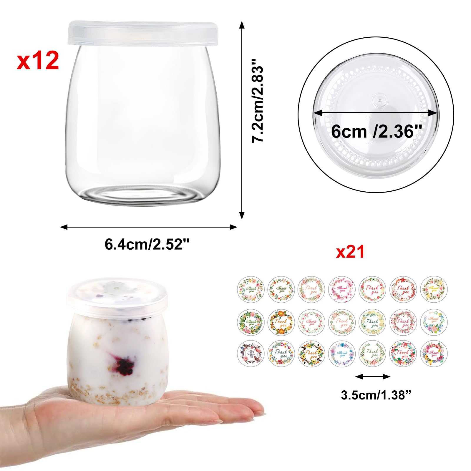 KIMIGO 200 Ml Doorzichtige Yoghurt Potten Met Deksels 20 Pak Yoghurtpotjes Deksel Kleine Voedselveilige Glazen Flesjes Touwtje En Etiketten Voor Snoep Yoghurt Honing 1126252798 KIMIGO 200 Ml Doorzichtige Yoghurt Potten Met Deksels 20 Pak Yoghurtpotjes Deksel Kleine Voedselveilige Glazen Flesjes Touwtje En Etiketten Voor Snoep Yoghurt Honing 1126252798