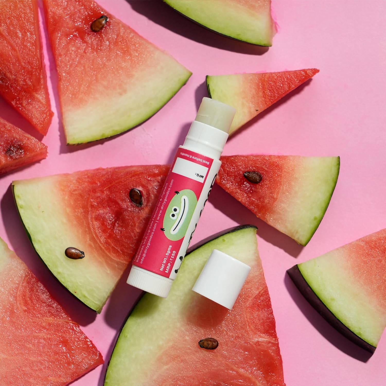 Dirty Good Kids Lip Balm Pack of 2 (5g Each) - Strawberry & Watermelon|Moisturising for Dry, Chapped Lips|Non-Sticky & Long Lasting | Shea Butter & Vitamin E | Preservative, Paraben & Phthalates Free 2