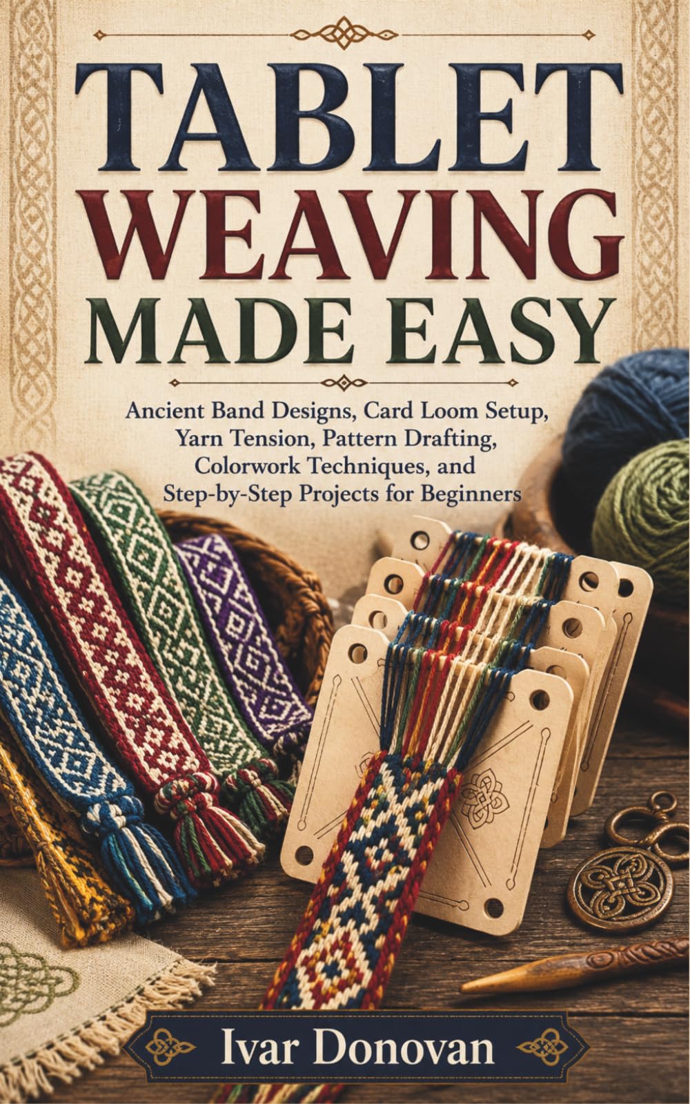 TABLET WEAVING MADE EASY: Ancient Band Designs, Card Loom Setup, Yarn Tension, Pattern Drafting, Colorwork Techniques, and Step-by-Step Projects for Beginners