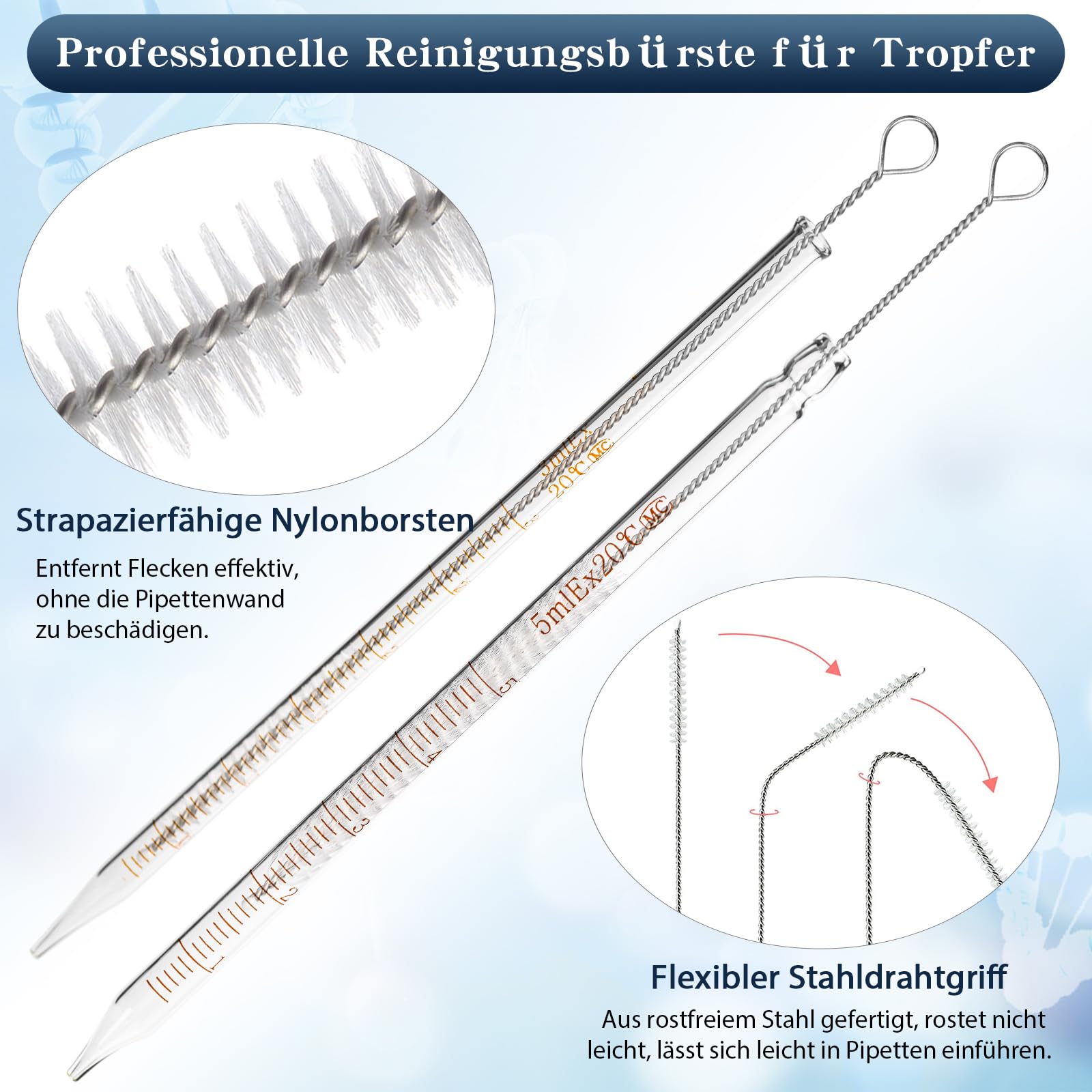 6 sztuk szklanych pipet 0,5 ml 1 ml 2 ml 3 ml 5 ml 10 ml pipety | Pipeta szklana, pipeta transferowa, pipeta szklana, pipety pomiarowe z 2 szczotkami do kropli