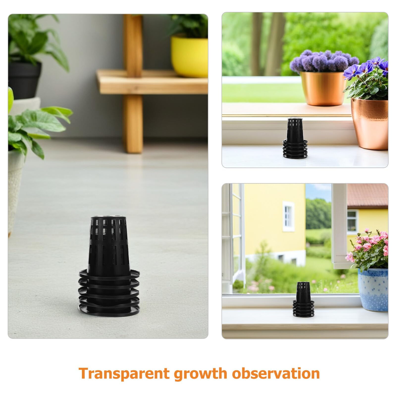 TOYANDONA Panier de Culture Hydroponique Noir 100 Pcs Pots en Filet Plastique 50 pour Plantation de Légumes en Hydroponie sur Balcon et Jardin Aquaponique