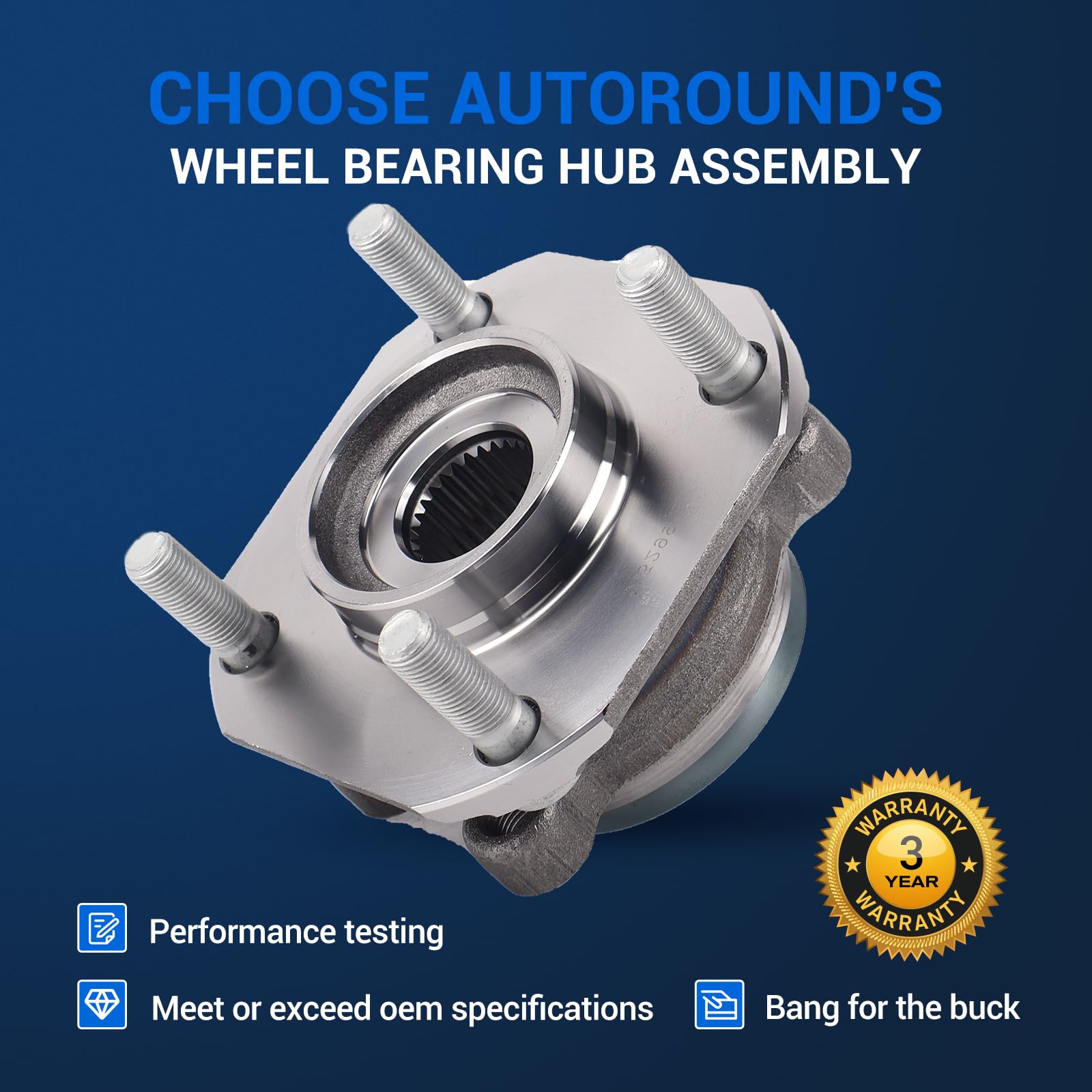 Amazon.com: Autoround 513299 Front Wheel Bearing and Hub Assembly