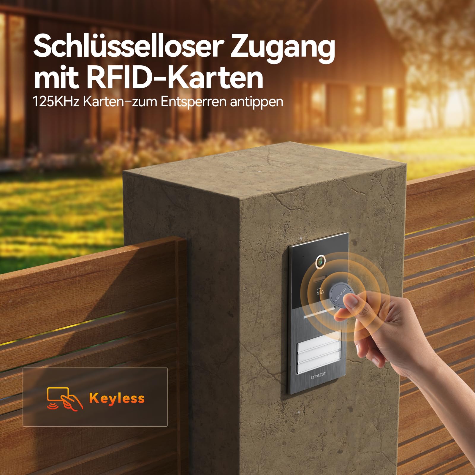 TMEZON WLAN Video Türsprechanlage 3-familienhaus, 7''IP Farb-Touchscreen mit 1080P Metalldoorbell, 2-Draht Installation,Zwei-Wege-Audio,Personenerkennung,3 Entsperrmethoden & App-Steuerung