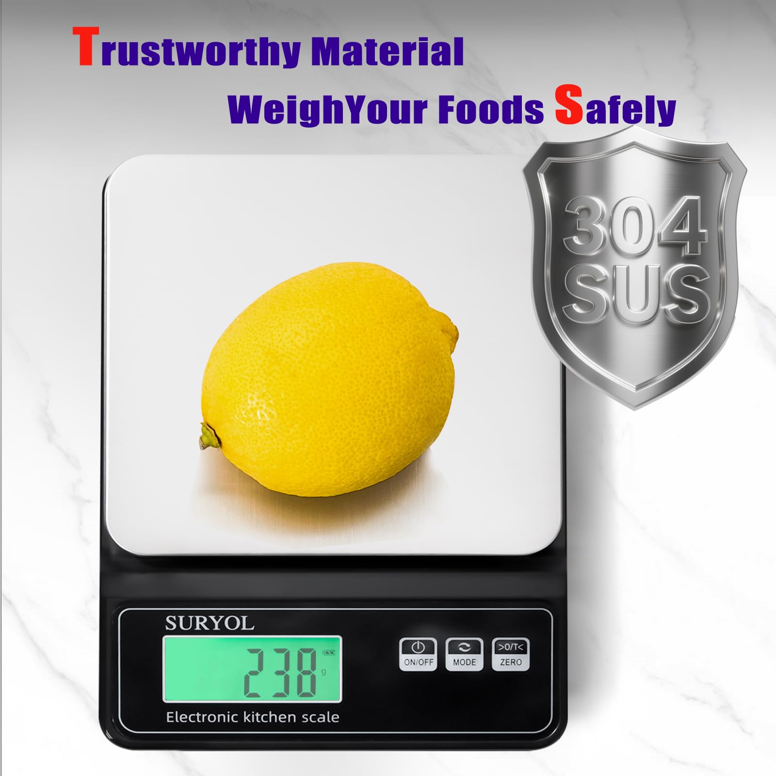 Báscula digital de alimentos de 0,5 g/0,1 oz – 11 libras, 5 unidades, vidrio templado y acero inoxidable, báscula de peso de alimentos en gramos y onzas para cocinar, hornear