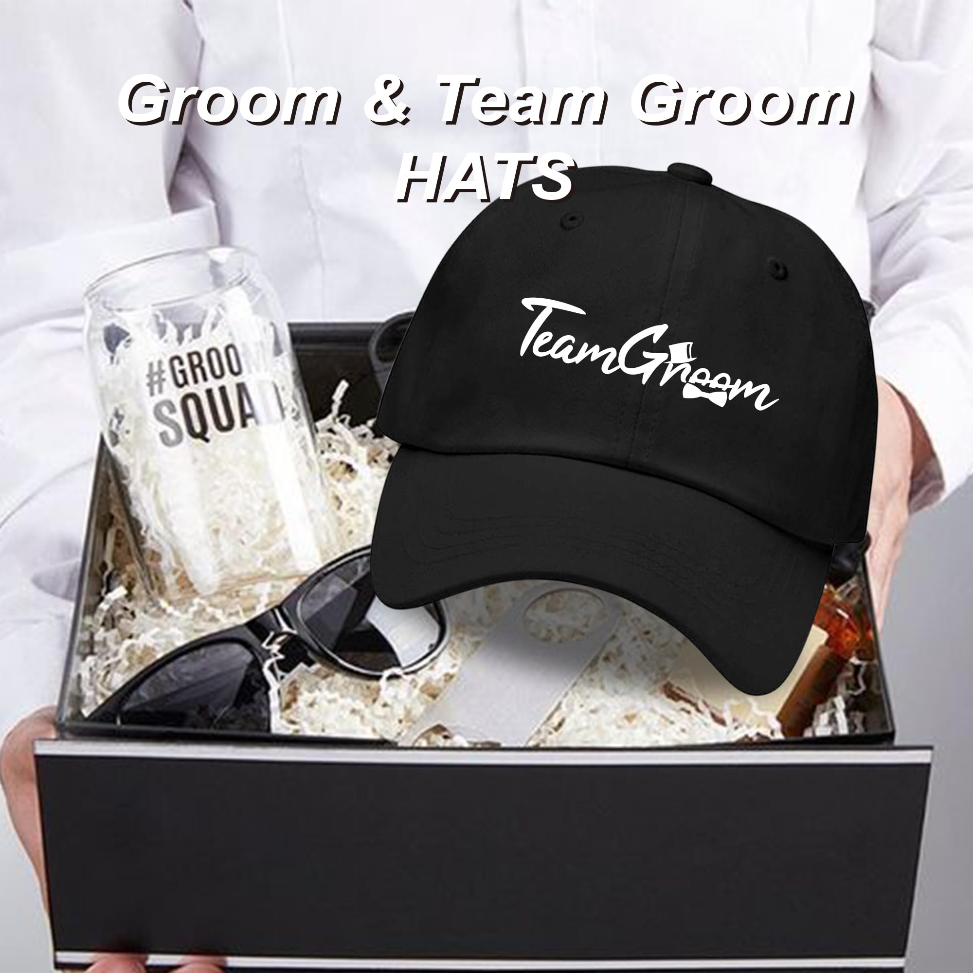 Groomsmen Gifts Cappelli – Set di 7 pezzi bomboniere per addio al celibato per testimoni dello sposo, sposo della squadra, testimone