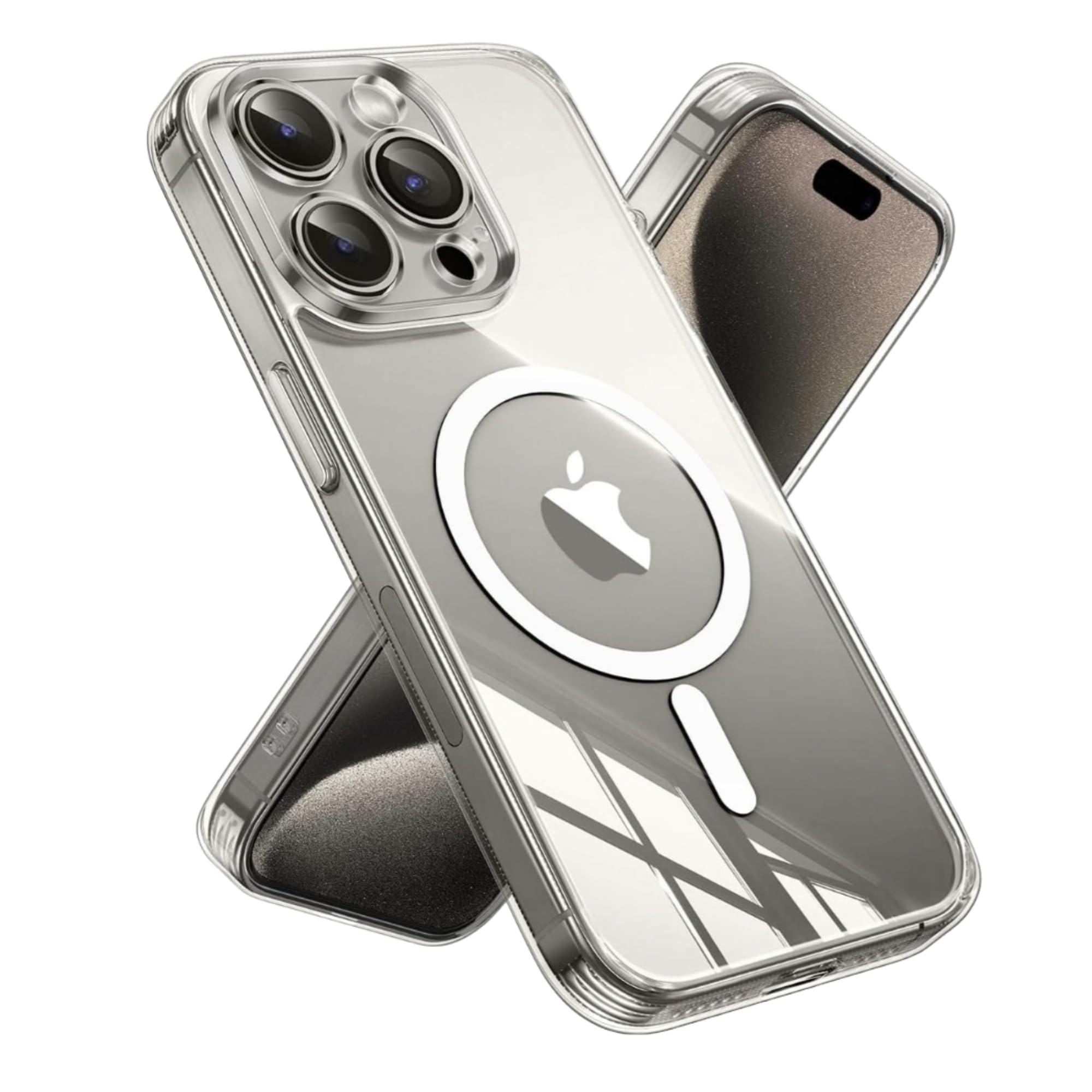 Magnetic Case for iPhone 15 Pro, Compatible with Magsafe wireless charging, Clear, Ultra Slim, (iPhone 15 Pro) Magnetic iPhone 15 Pro Cover, iPhone 15 Pro MagSafe case