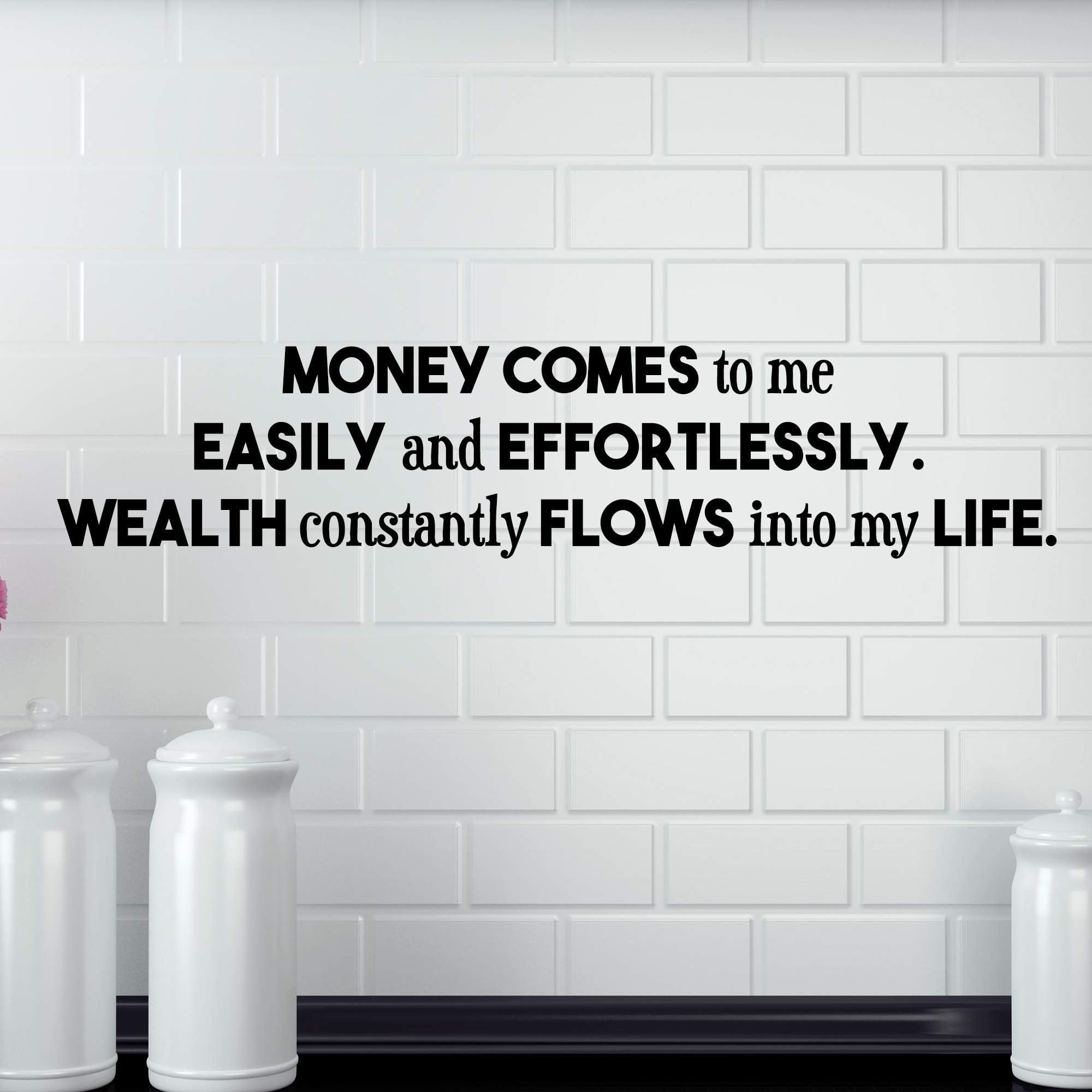 decals Inspirational Wall Vinyl Quotes - Motivational Affirmations Quotes for Money - Positive Words Sayings Art Decor - Encouragement Creativity Success Phrases AF089