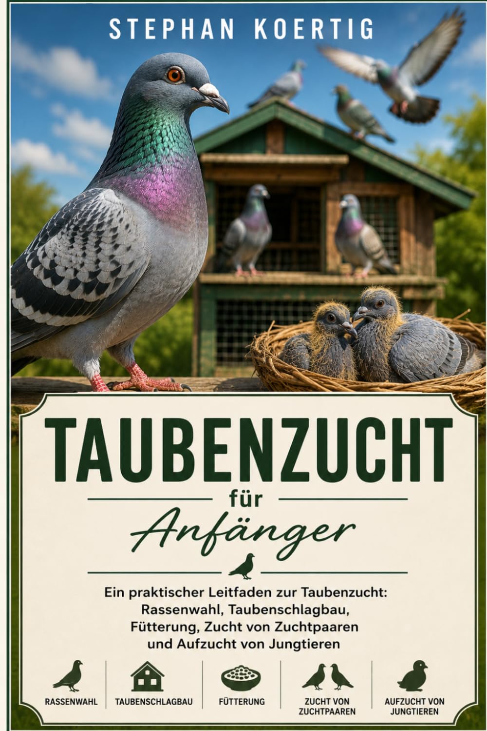 Taubenzucht für Anfänger: Ein praktischer Leitfaden zur Taubenzucht: Rassenwahl, Taubenschlagbau, Fütterung, Zucht von Zuchtpaaren und Aufzucht von Jungtieren
