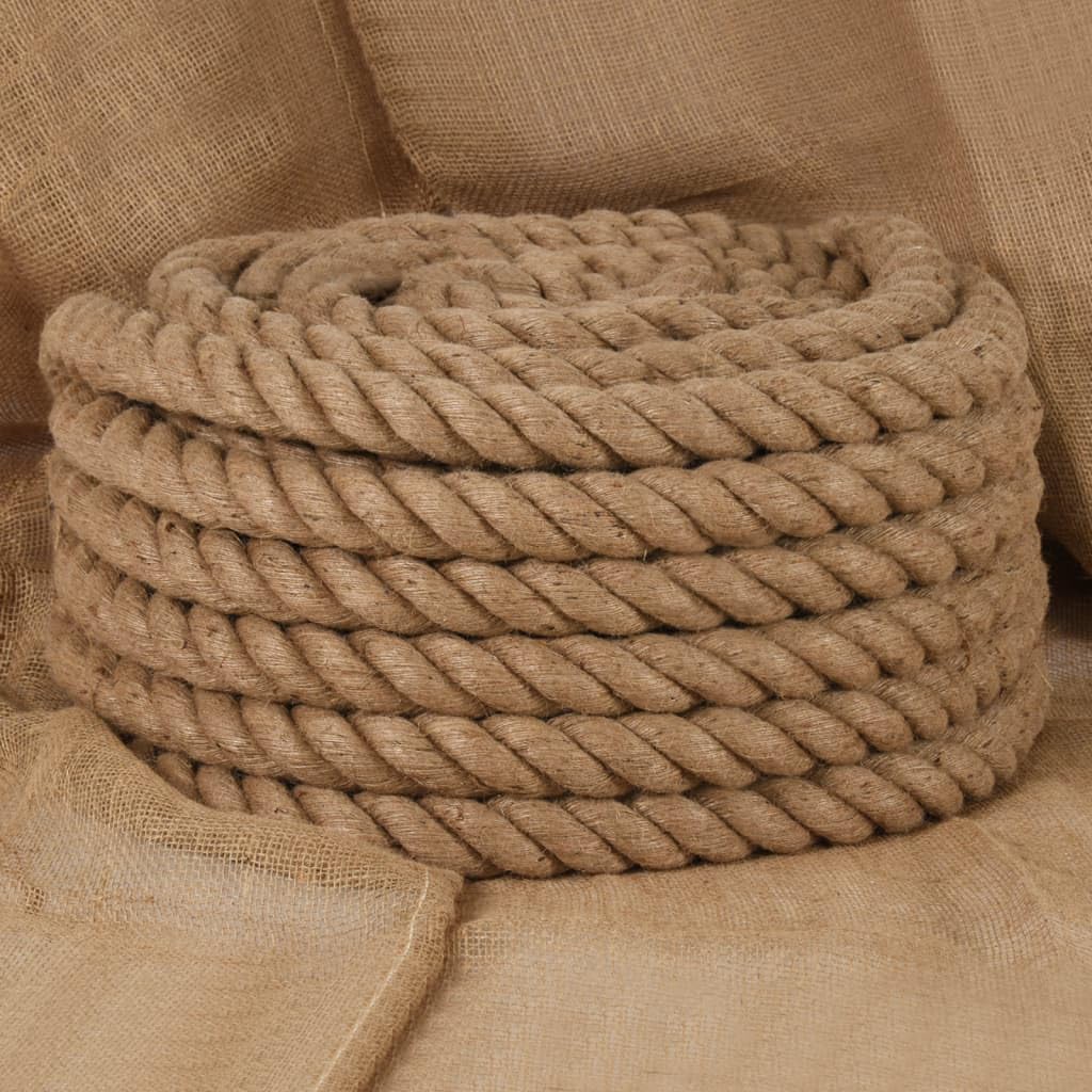 PURADAY 5 m Longitud Cuerda de Yute y 40 mm Grosor Yute Natural Rollo Cuerda Cordel de Jardin Cordón de la Planta Atar Tomates Cuerda para Plantas de Jardin Cuerda Gruesa Cuerda Yute Gruesa