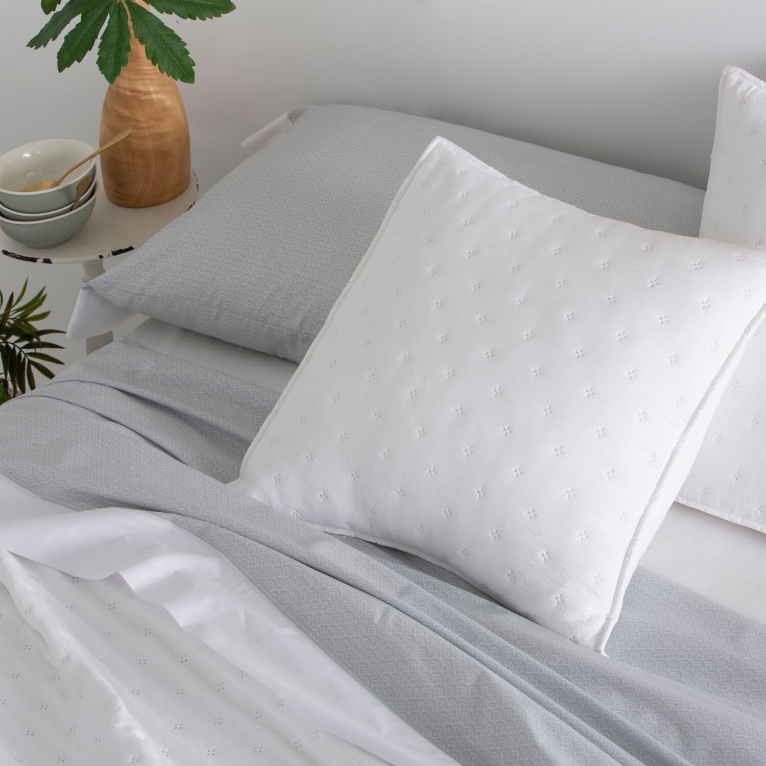 Burrito Blanco | Sábanas de algodón 612, Gris | para Cama de 90 cm (+ Medidas Disponibles) | Sábanas de algodón 90 | Cama indivual 90