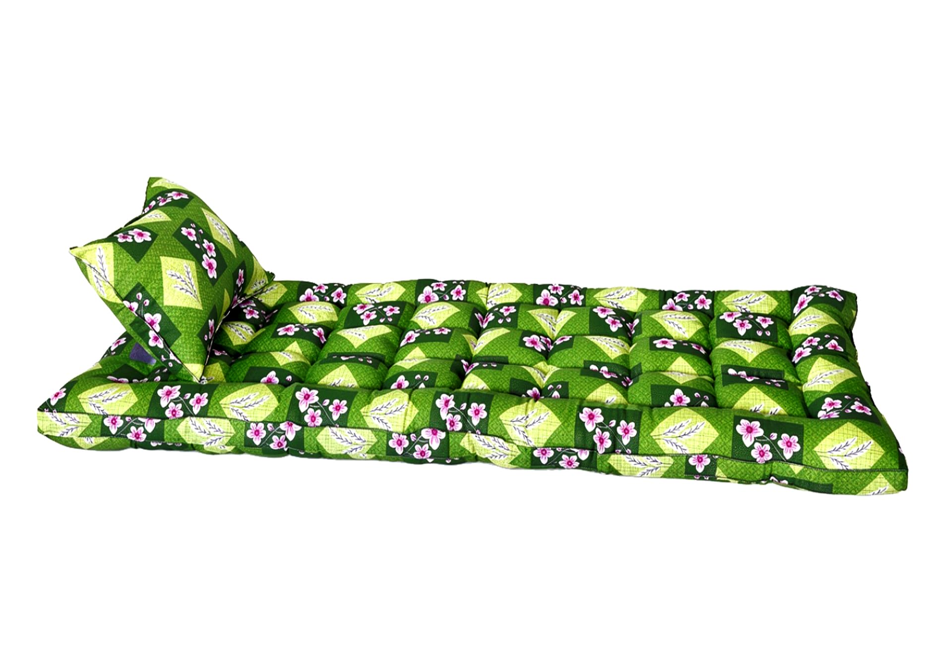 Flamo Organic Kapok Silk Cotton Ilavam Panju Foldable Hostel Bed Mattress (6.25 x 2.5 ft / 75 x 30 x 3 inch),Multicolour. 1