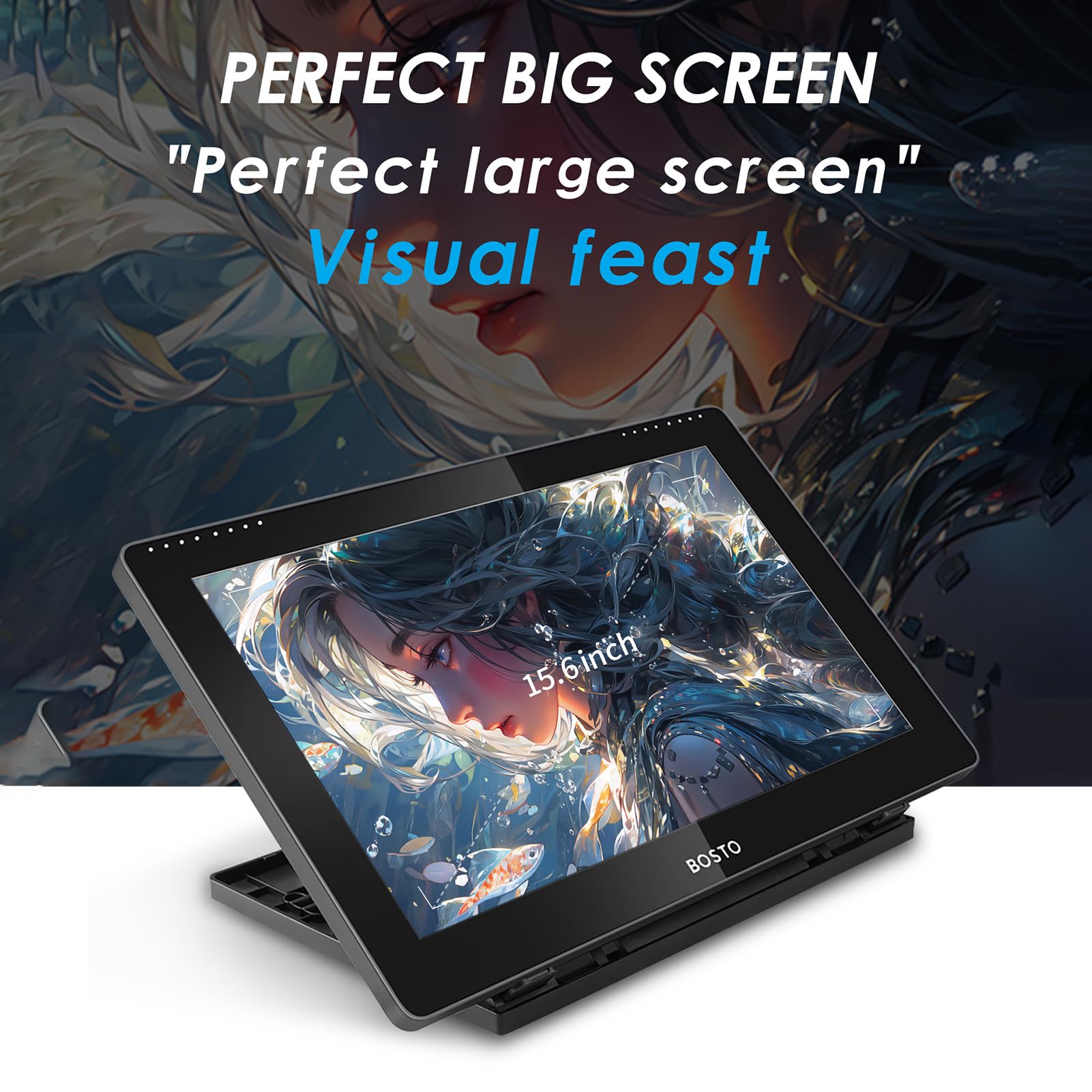 16HD 15,6 pollici IPS Tavoletta grafica Monitor Display 1920 * 1080 Alta risoluzione 16K Livello di pressione con penna stilo ricaricabile/20 punte per penna/Disco USB da 16 GB/Guanto/Panno per