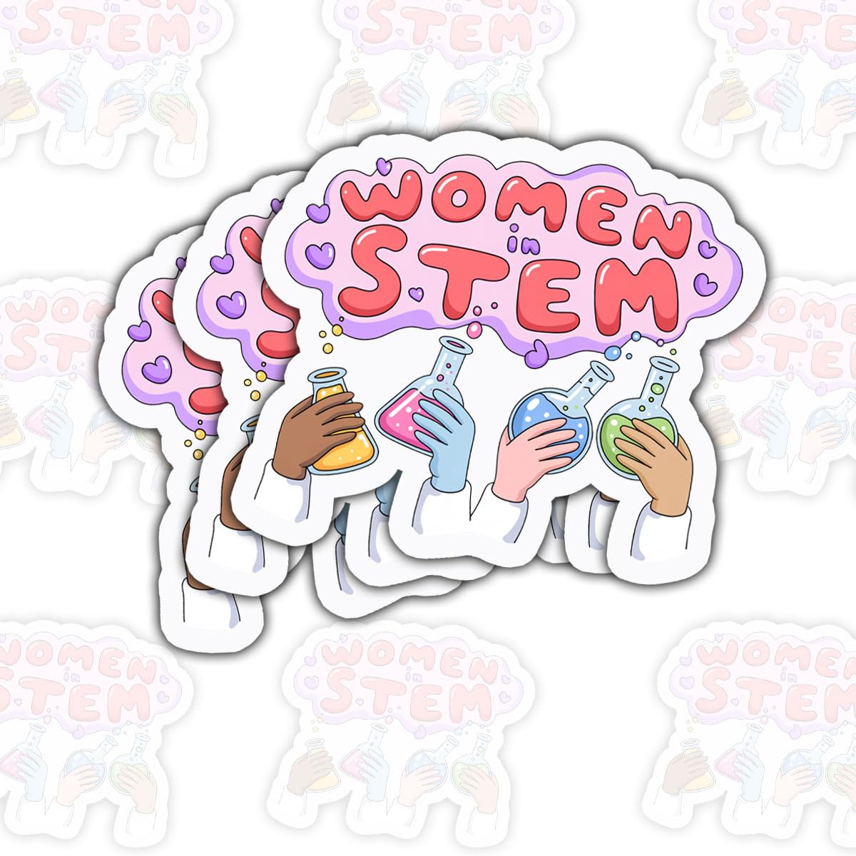 Cadeau pour filles en science lot de 3 autocollants étanches de 7,6 cm pour enseignantes