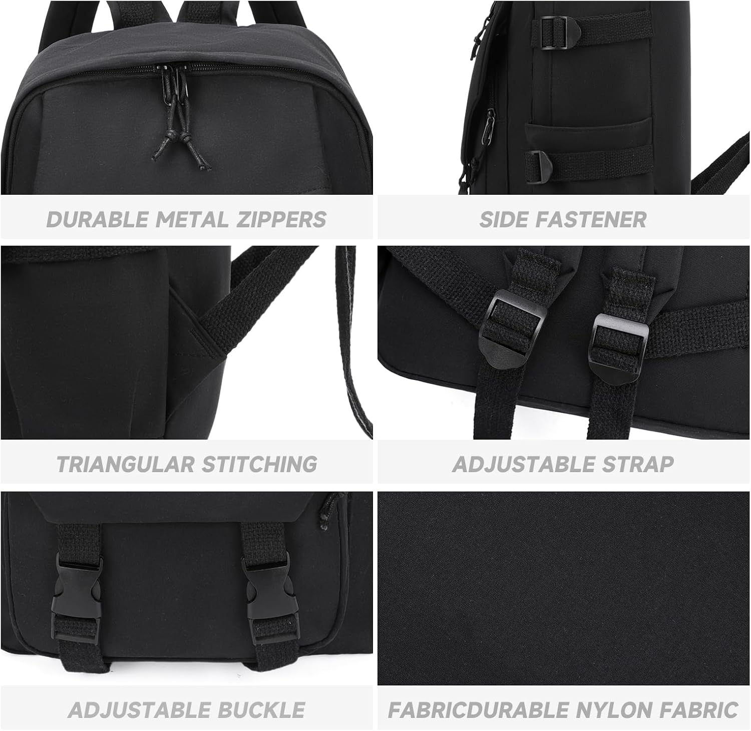 GAEKEAO Classical Basic Travel Backpack for Women and Men Lightweight Travel Workout Sports Backpack Casual Daypack, Black