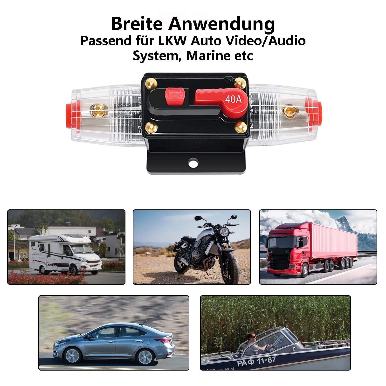 SPTSSWET Auto zekeringhouder 30A inline stroomonderbreker resetzekering 12V-24V DC voor de bescherming van Car Audio Solar Inverter systeembescherming van auto marineboot audiosystemen